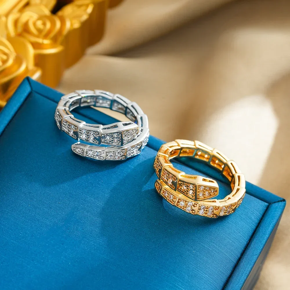 Регулируемое, сверкающее кольцо с бриллиантом - кольцо с полным бриллиантом, модный и элегантный женский стиль.