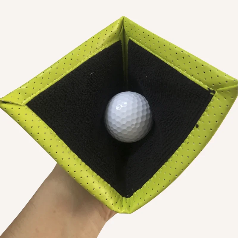 Square Golf Ball Square Club Head Wiping Cloth Cleaner | Double-Sided Golf Ball Cleaning Towel with Retractable Hook