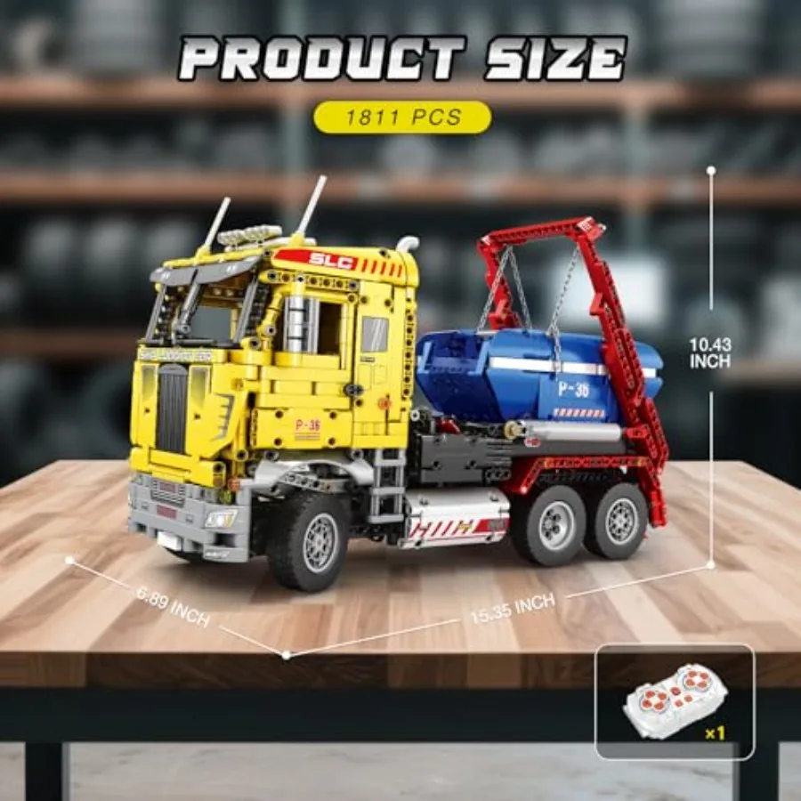 Skip Loading Truck Building Blocks Set 22016 RC Dump Truck Model Kit for Adult Remote Control Technic Construction Vehicle Toys