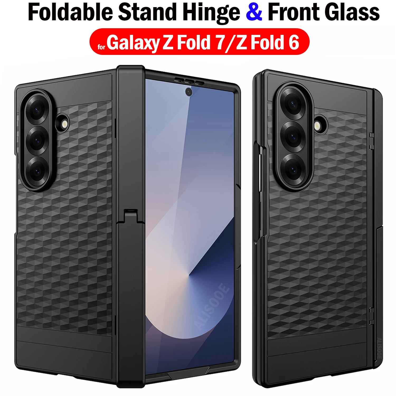 

Z Fold 7 Fold6 Hinge Case for Samsung Galaxy Z Fold 7 6 5G Case Front Screen Glass Armor Foldable Stand Holder Funda Cover