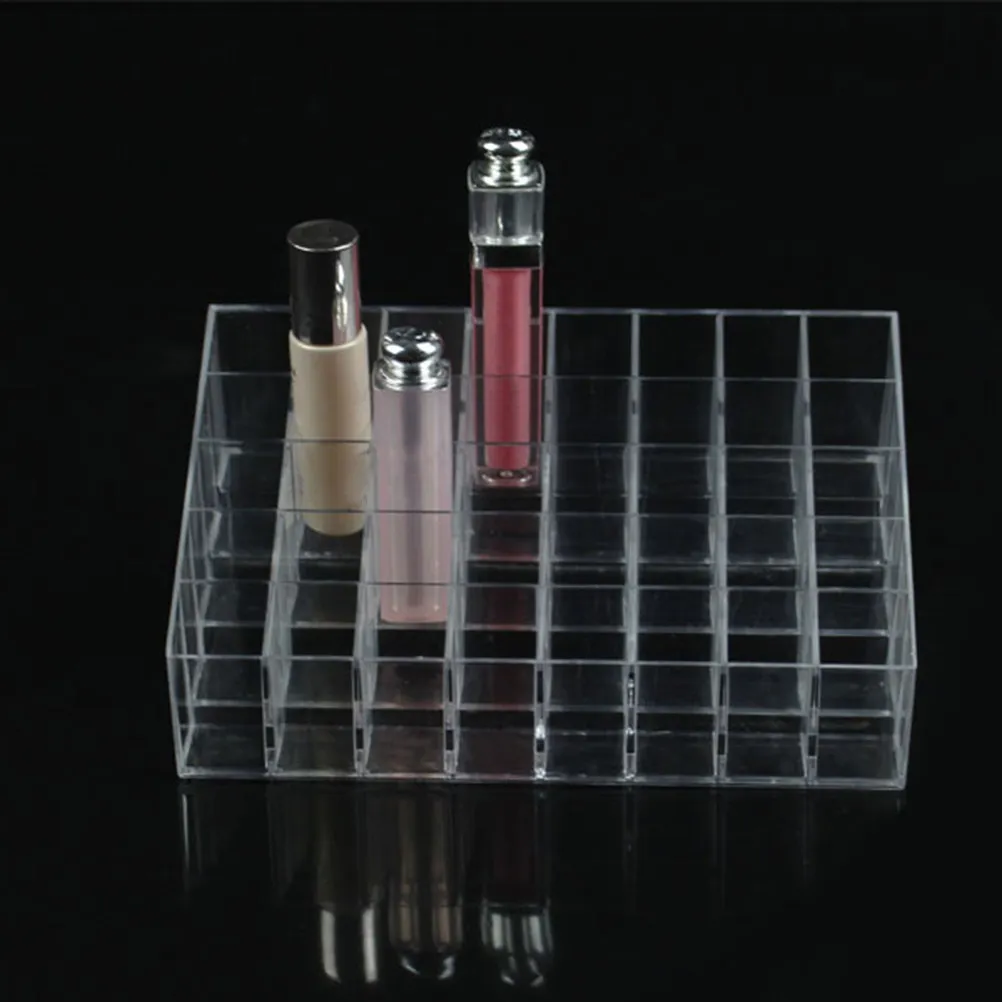 40-Slot Clear ABS Lipstick Holder Stand Lipstick Organizer for Vanity Desk Dresser Makeup Storage Organizer Lip Gloss