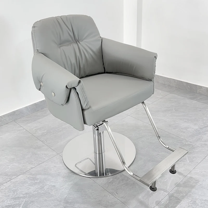 

Nordic Minimalist Barber Chair Grey Aesthetic Luxury Comfy Hair Salon Chair Trendy Glamour Cadeira De Cabeleireiro Furniture