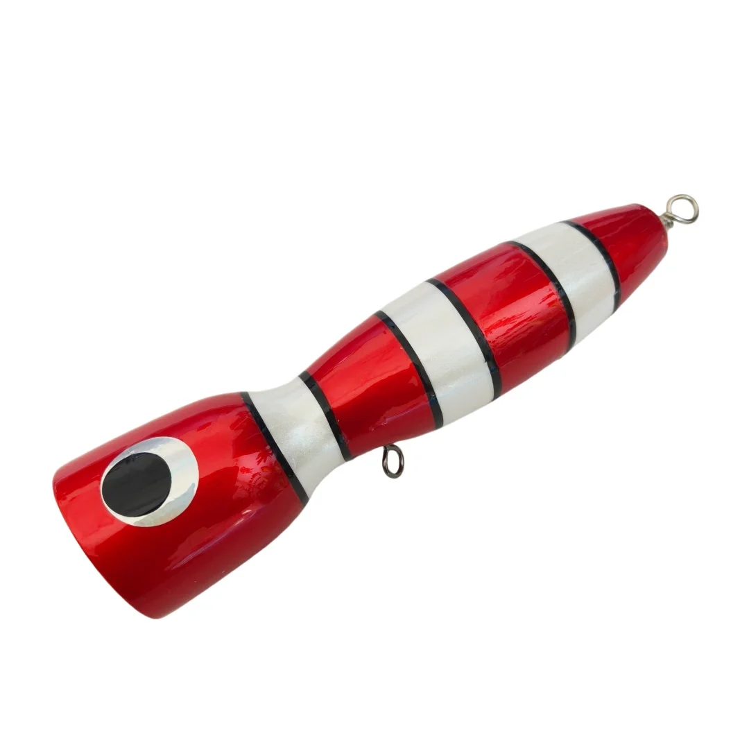 Swolfy 1 szt. Przynęta Wędkarska Słonowodna Popper Big Game Topwater Lure Drewniana Przynęta typu Pencil na Tuńczyka GT