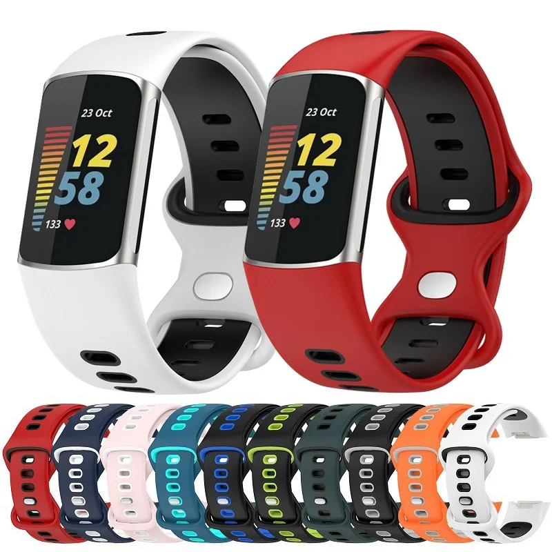 Sport Silicone Strap For Fitbit Charge 6 band Accessories smartwatch Replacement wristband Bracelet correa Fitbit Charge 5 bands