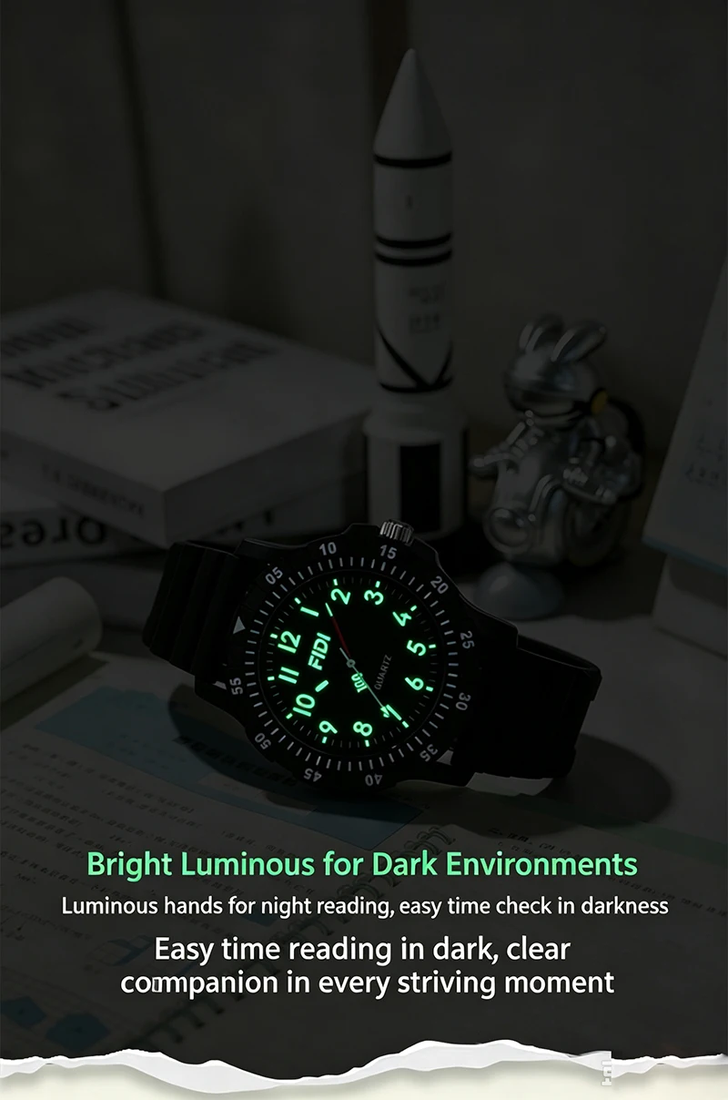 Unisex Student Quartz Watch Silicone Strap Large Number Dial Waterproof Sports Wristwatch for Teen Boys Girls School Daily Wear