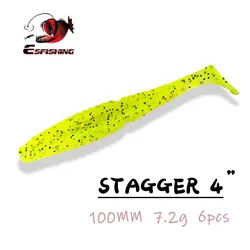 ESFISHING Soft Silicone Bait Stagger Shad 100mm 7.2g Shrimp Smell Minnow Pesca Artificial Fishing Lure