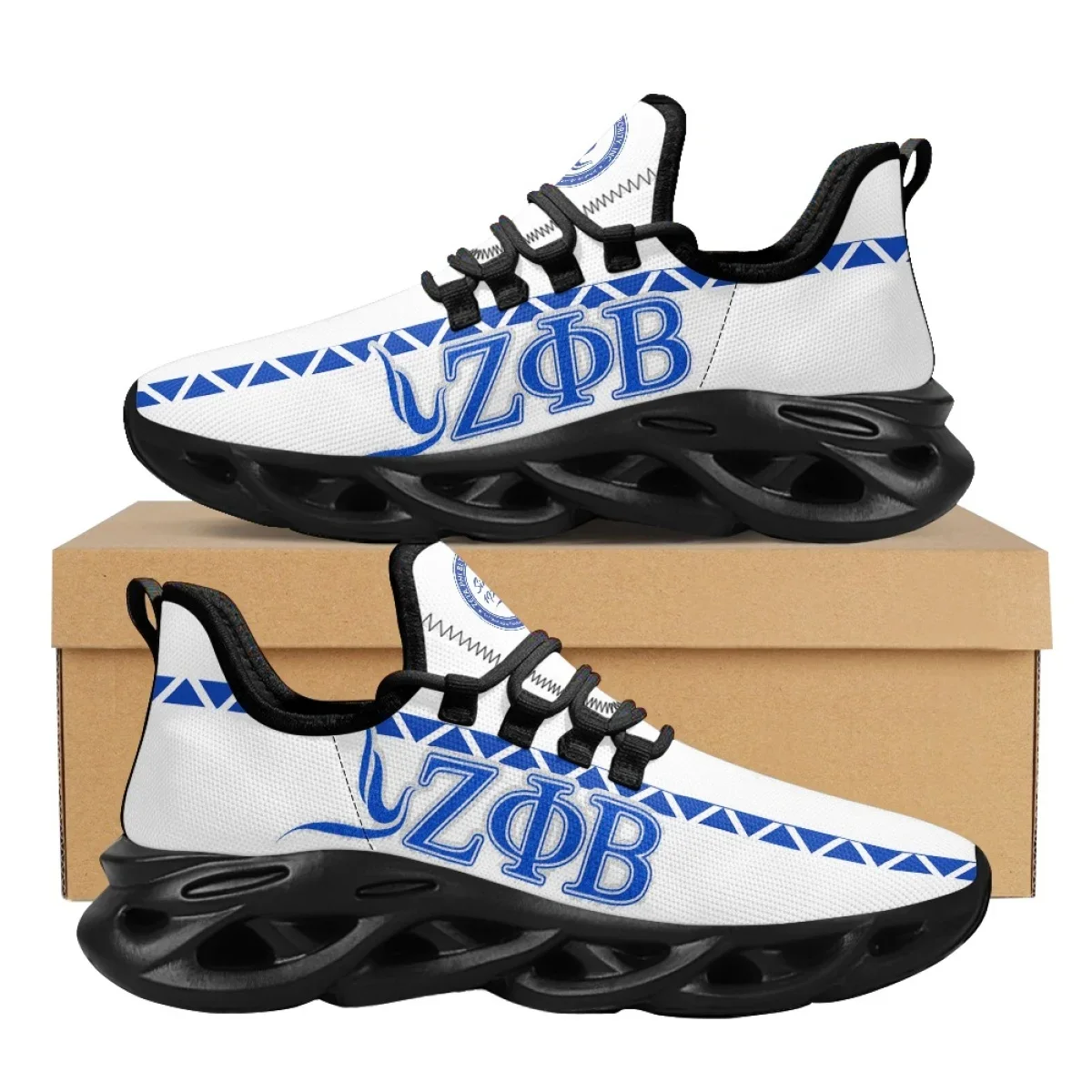 Zeta Phi Beta Women's Sneakers Round Toe Flats for Female Personalized Design Lightweight Mesh Shoes Outdoor Travel Footwear