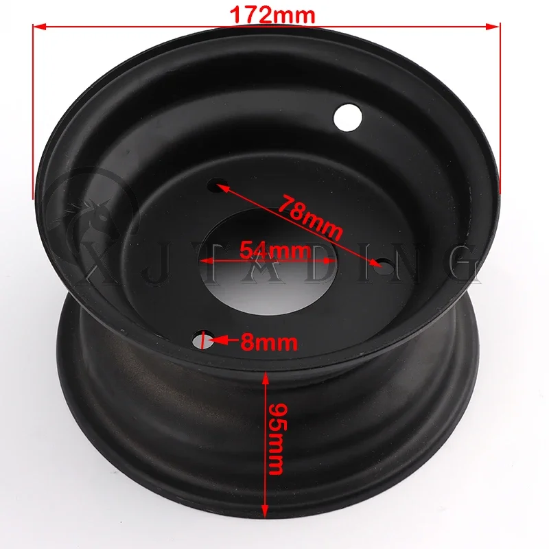 6 inch Iron Wheel 3 hole Rims For Small ATV Go Kart Buggy Razor Scooter Lawn mower 13X5.00-6 145/70-6 tires Wheels Accessories