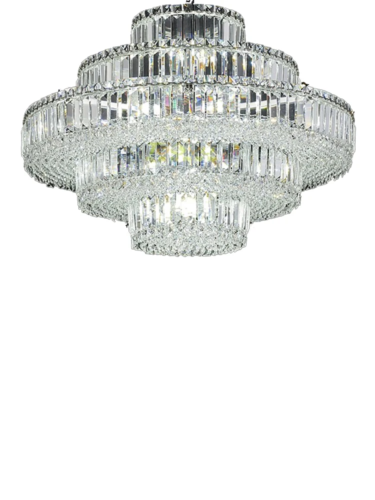 Imagem -02 - Retro Moderno de Luxo Grande k9 Lustre Cristal Led Decoração Casa Lustres Sala Estar Grandes Lâmpadas Penduradas para Teto 2024