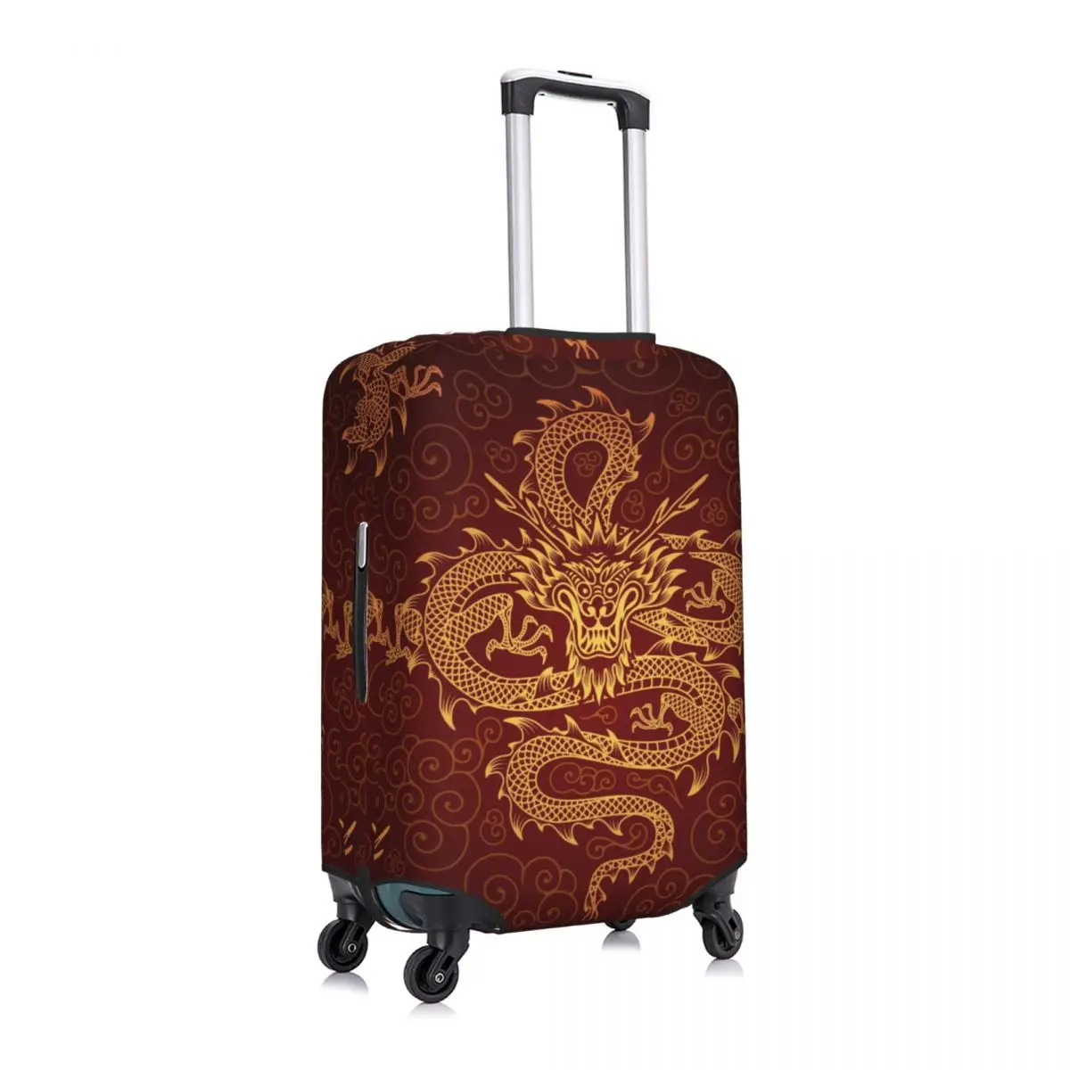 Custom Dragon Totem Asian Style Travel Luggage Cover Washable Chinese Oriental Mythical Suitcase Cover Protector Fit 18-32 Inch