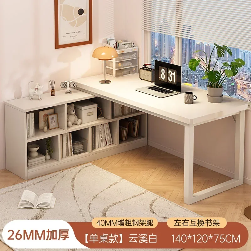 L Shaped Desk with File Drawers, 47 inch Office Computer Desk Study Table with Storage Cabinet, Corner Desk with Monitor Stand