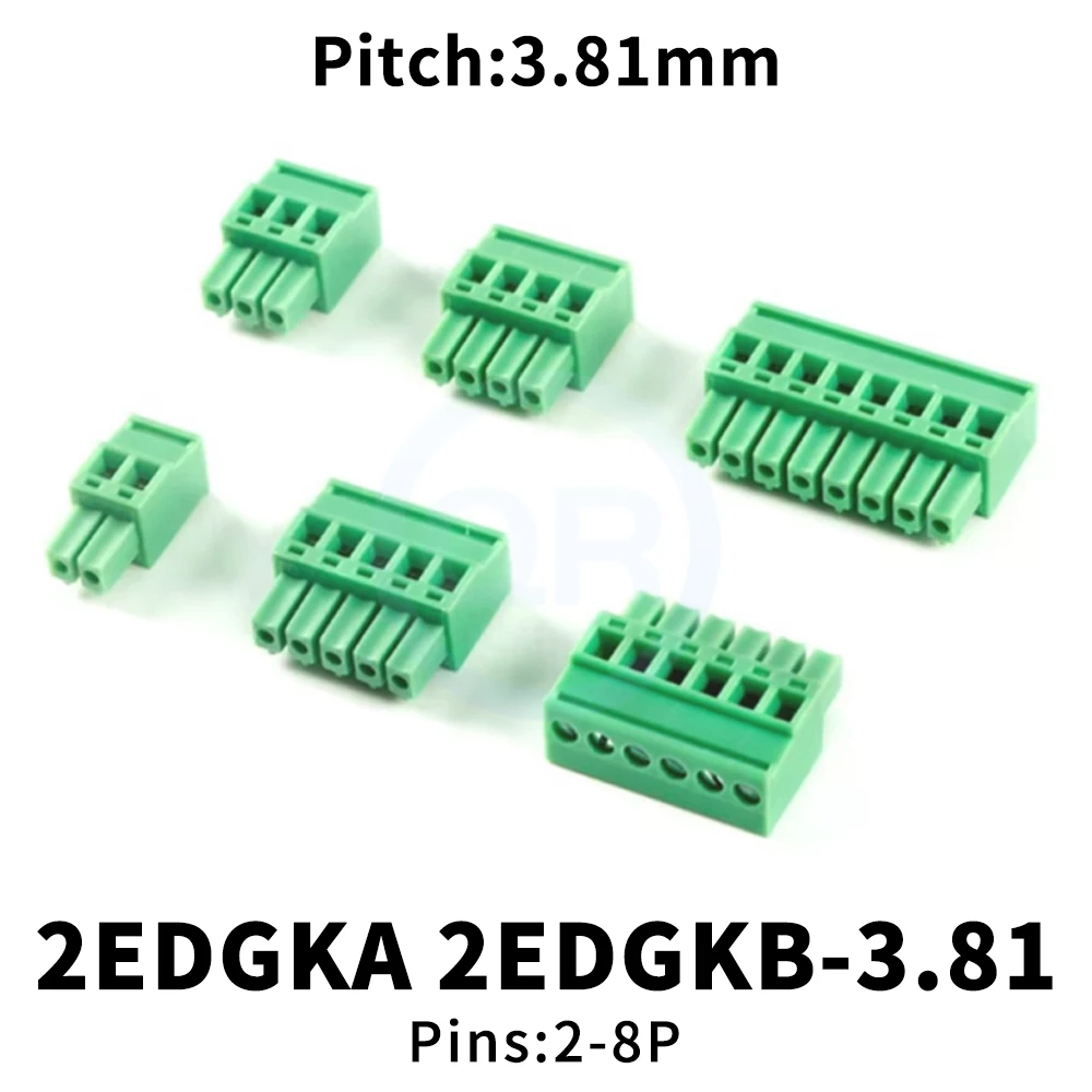 (10 pcs) KF 2EDGKA 2EDGKB 3.81mm Pluggable Connector Terminal Vertical Plug 300V 8A 3.81mm Pitch 2~8P KF 15EDGKA 15EDGKB 3.81