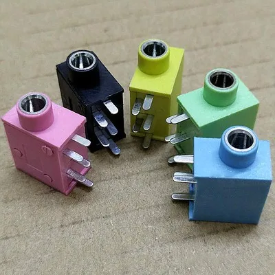 4Pcs Multicolor 3.5mm Headphone Jack PJ-325 5Pin Stereo Audio Female Socket Speaker PCB Mount Connector PJ325 Earphone Adapter