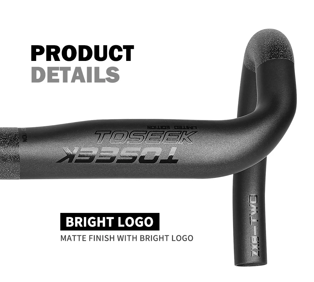 TOSEEK ZXB-TWO Vollcarbon-Lenker 31,8mm Rennrad-Bogenlenker 380/400/420/440mm mit externer Kabelführung – Detail 7
