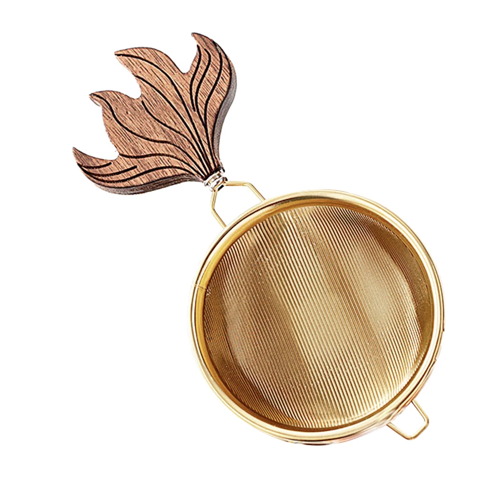 

Fair Cup Filter Tea Strainer Black Walnut Wood Stainless Steel Home Office Japanese Style Tea Infuser Basket Teacup Mesh Filter
