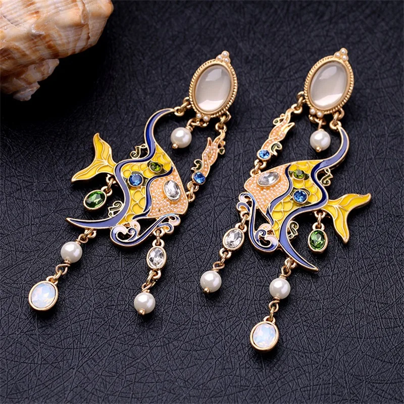 Fresh enamel glaze cute frog asymmetric earrings temperament woman jewelry fashion earrings
