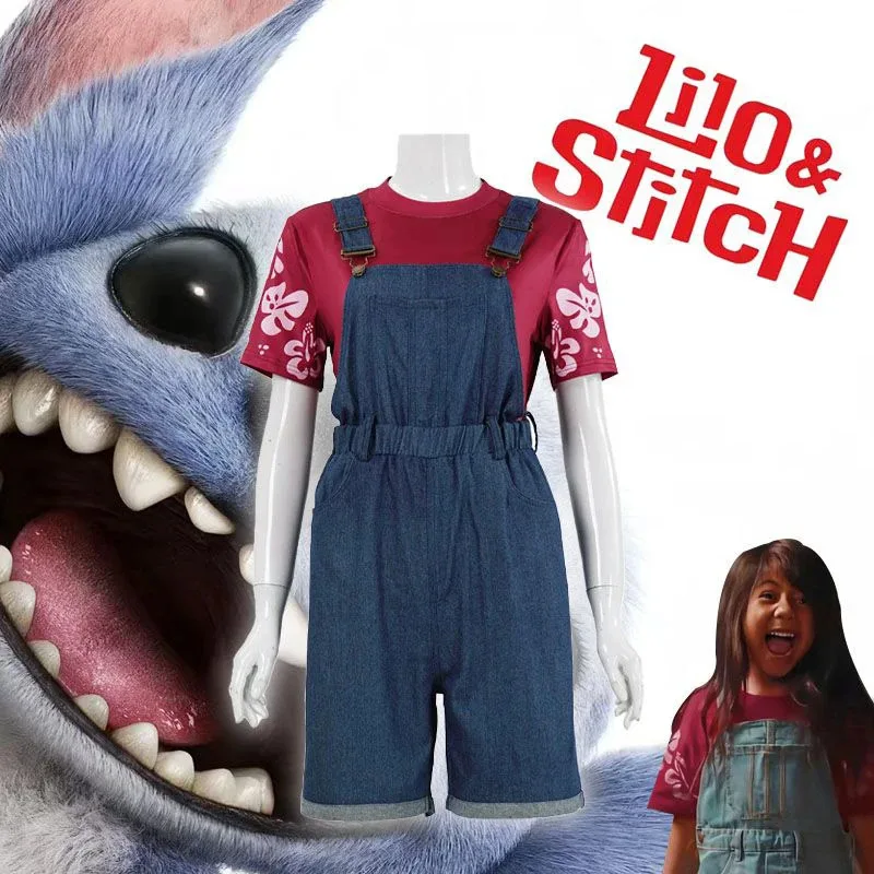 

DY20252025 Косплей Костюм Лило из мультфильма для взрослых и детей, топ для девочек, комбинезон, одежда для ролевых игр в стиле аниме, повседневная одежда для дня рождения, Хэллоуина