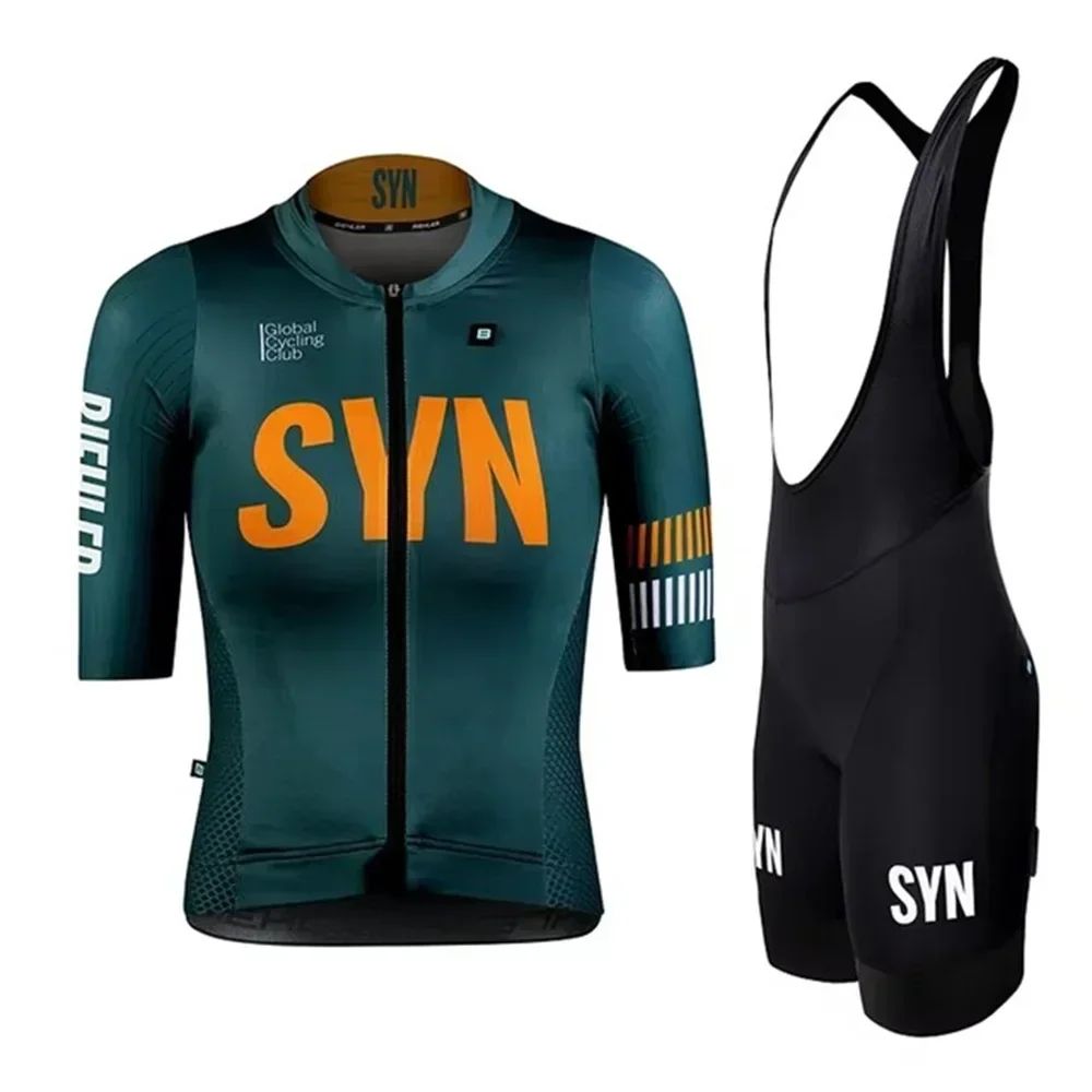 Summer SYN Team Cycling Set Women SYNDICATE Short sleeve Jersey and Bib Shorts Pro Race Bicycle Clothing Suit