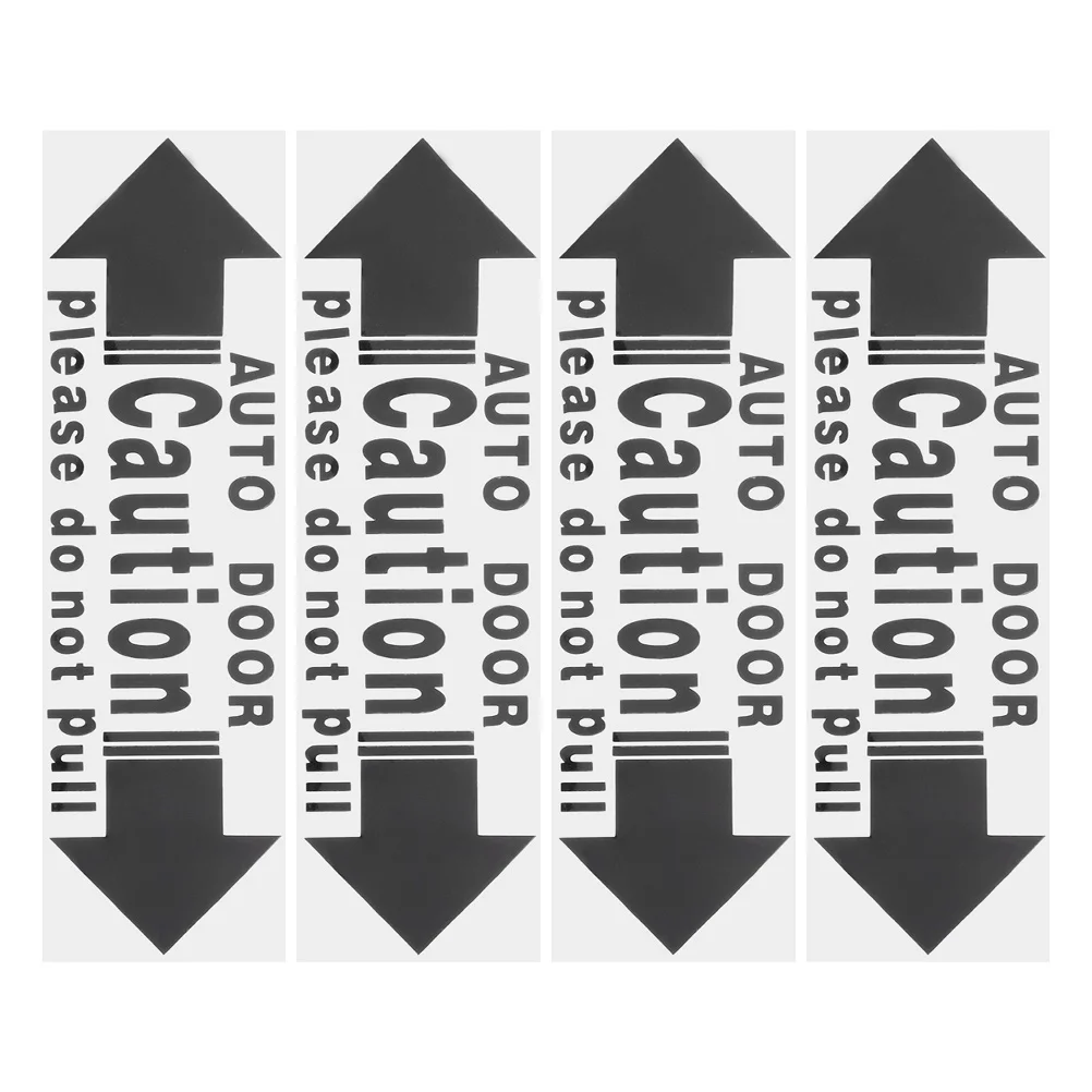 

4Pcs Car Door Safety Sticker Stylish Self Adhesive Warning Sign for Automatic Sliding Glass Door Opening Indicator