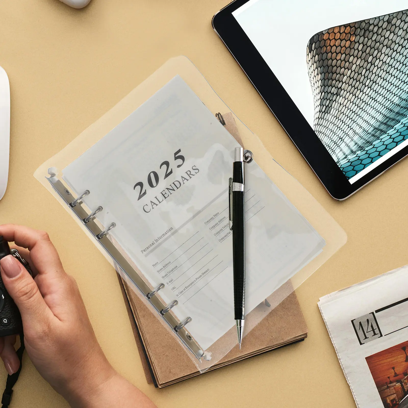 a5-schedule-notebook-planner-notepad-with-pvc-cover-stainless-steel-binding-and-smooth-writing-paper-daily-organizer-for-office