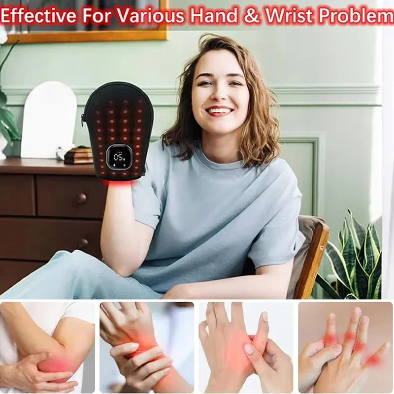 NEW Red Light Therapy Device for Hands Led Near Infrared Light Skin Care USB Charging,Infrared Light Therapy Gloves Finger Wrist view 3