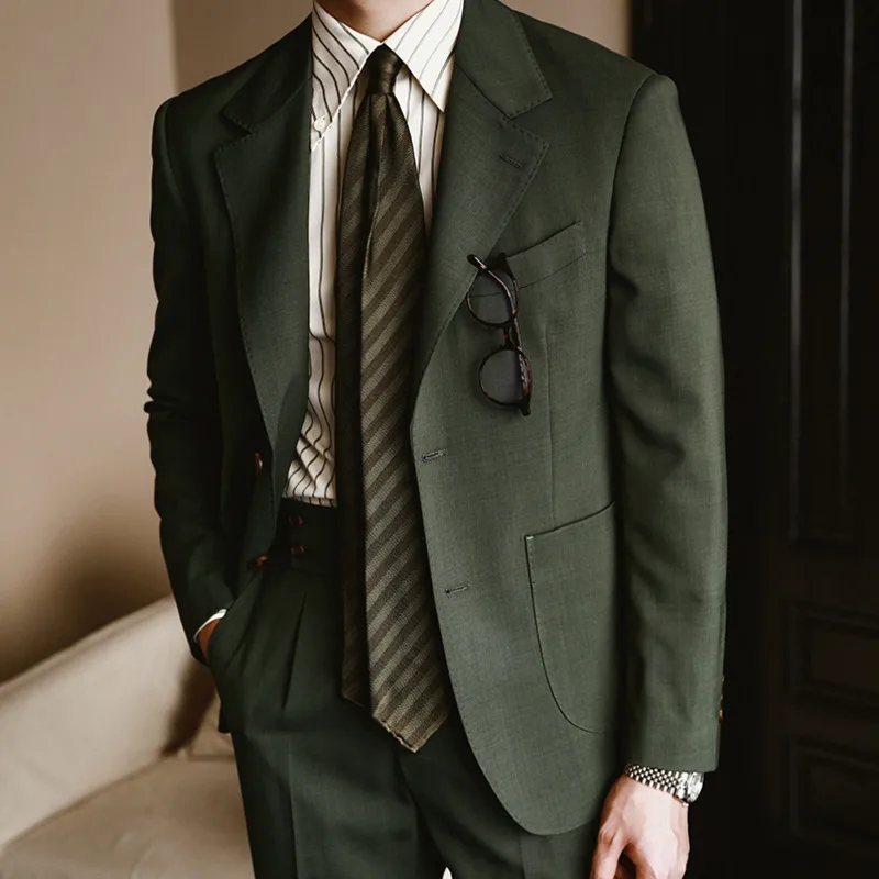 Fatos de casamento masculinos monocromáticos, trajes formais, vestido casual, trabalho de escritório, festa, baile de formatura, alta qualidade, 2