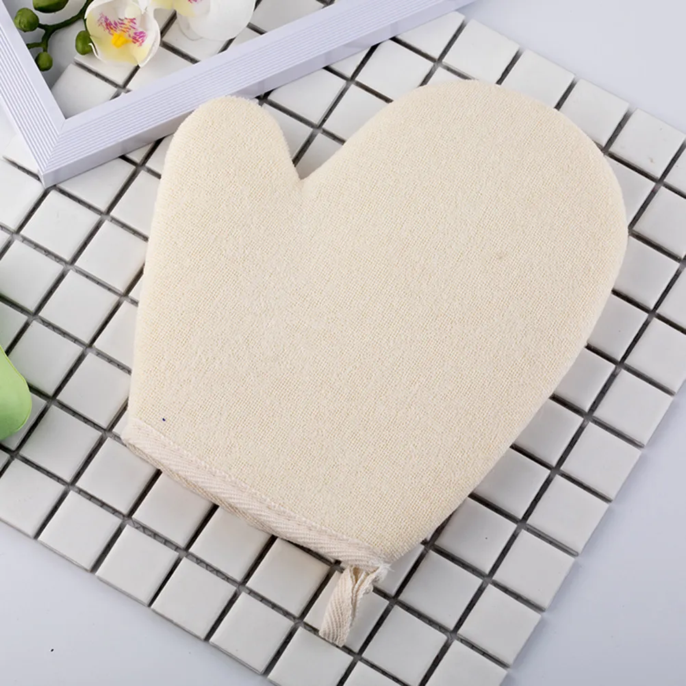 

Набор из 2 отшелушивающих перчаток-мочалок для глубокого очищения и удаления омертвевшей кожи, мягкие моющиеся льняные перчатки для мытья и массажа спины