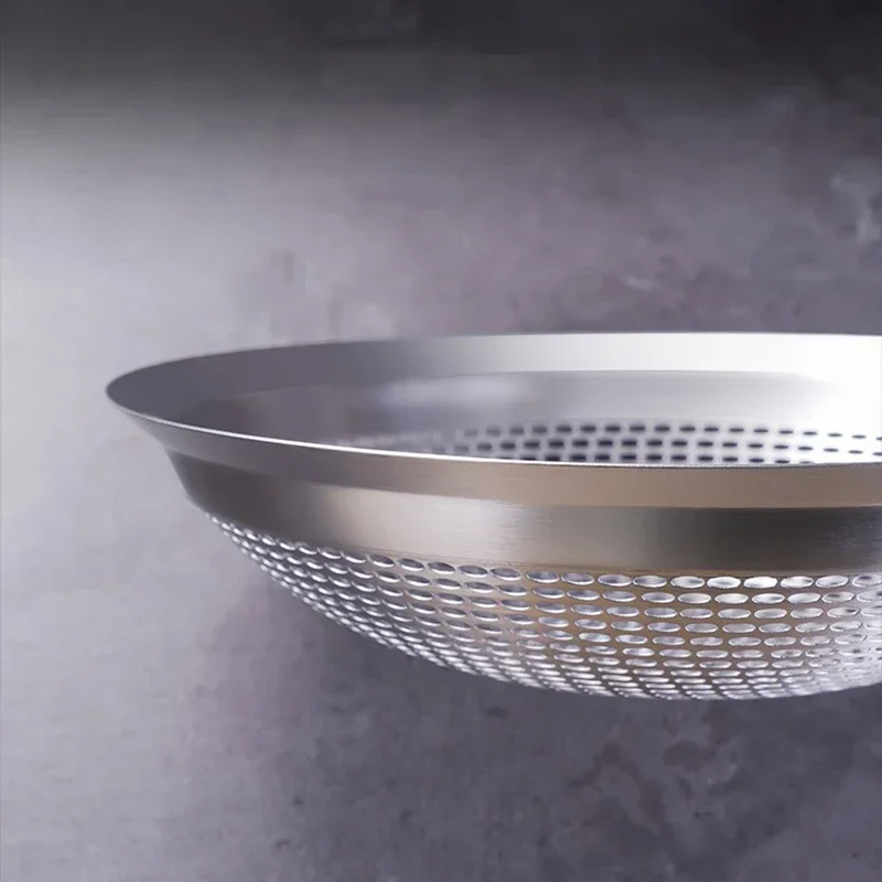 

Stainless Steel Round Skimmer, Food Strainer Colander Sifer, Mesh Sieve Filter For Draining & Frying - Kitchen Tools