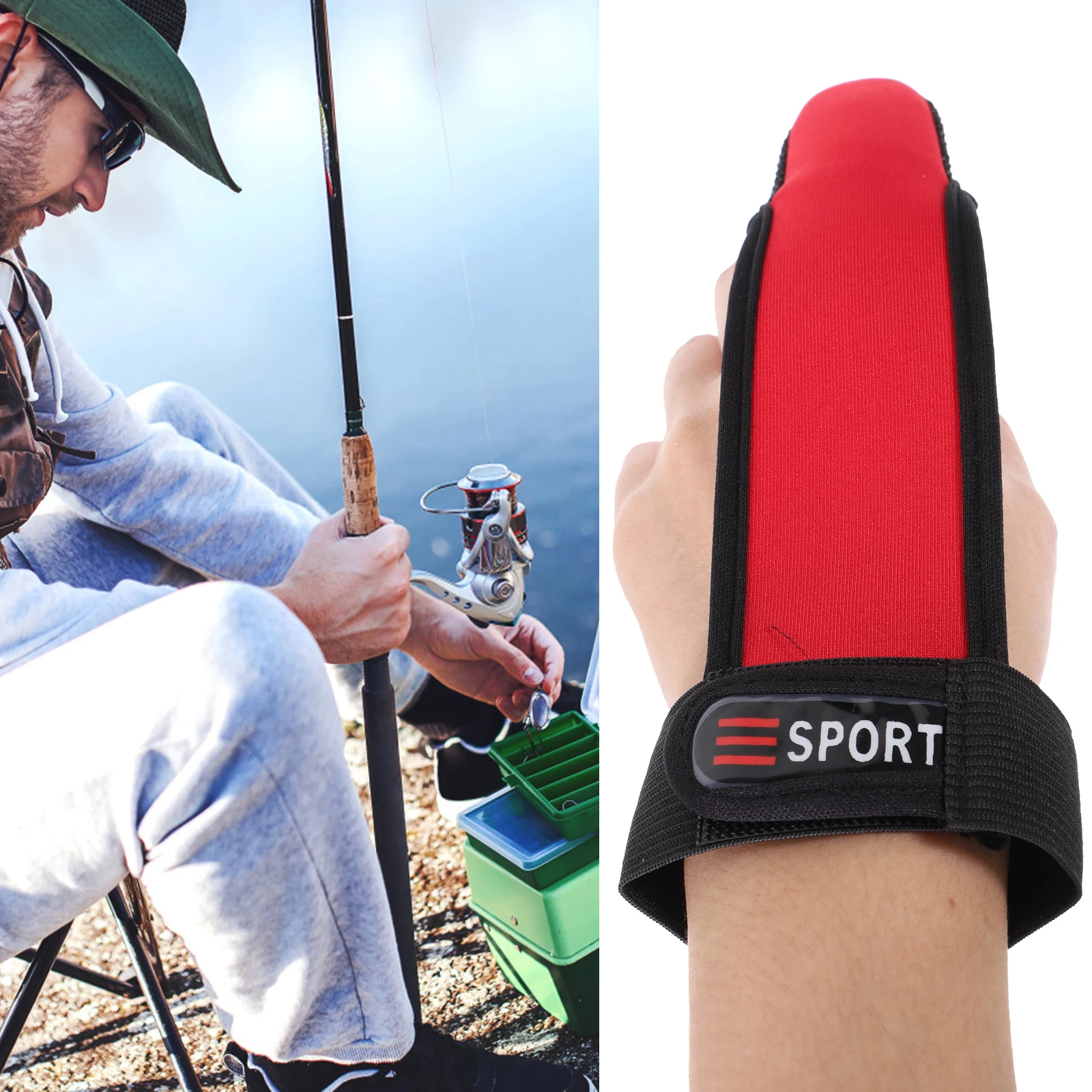

3pcs Fishing Gloves Single Finger Non-Slip Cast Wearable Left Right Hand Adjustable Wrist Protector Index Cut Resistant