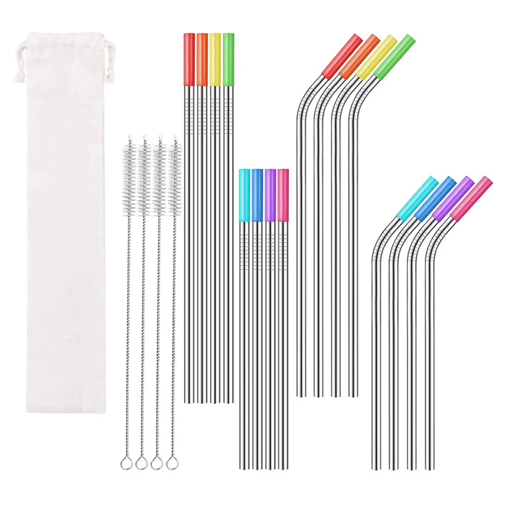

37 Pieces Set Drinking Stainless Tumbler Straw Steel Reusable Multipurpose Tumbler Travel Easy Clean Safe Practical