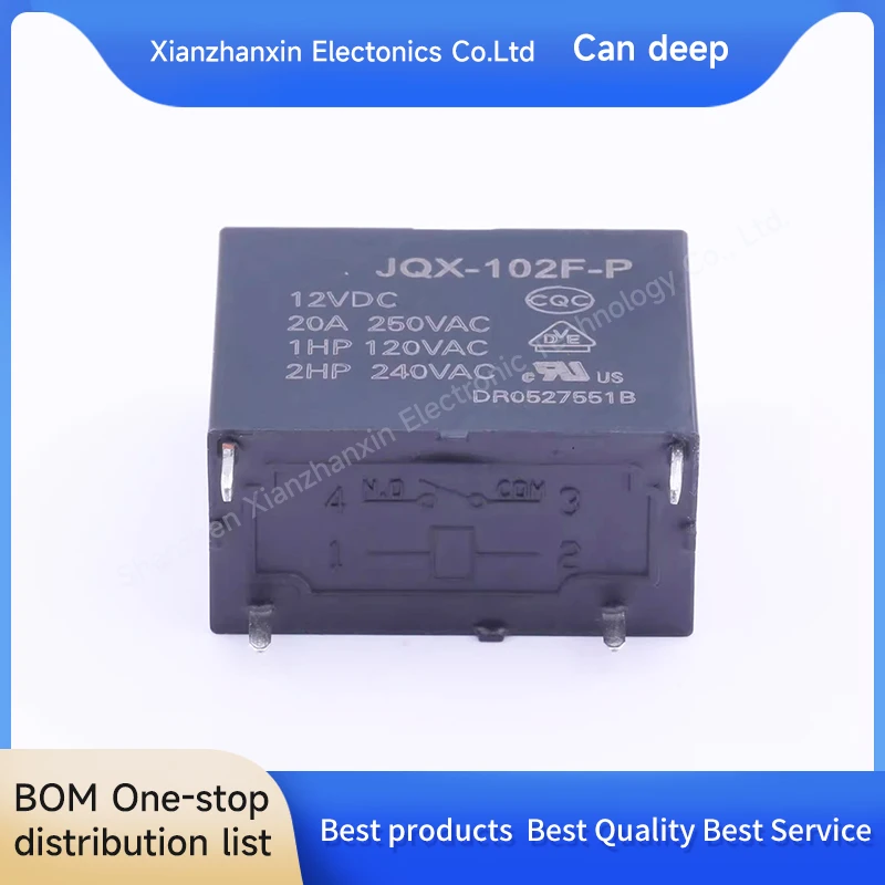 JQX-102F-P JQX-102F 12VDC 20A4 Pé um aquecedor de água de ar condicionado frequentemente aberto