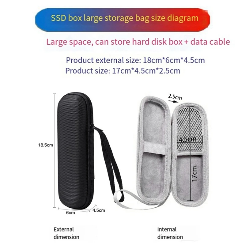 Portable M2 SSD Box Storage Bag Travel Case Storage Bag Carrying Box SSD Case Replacement Accessories