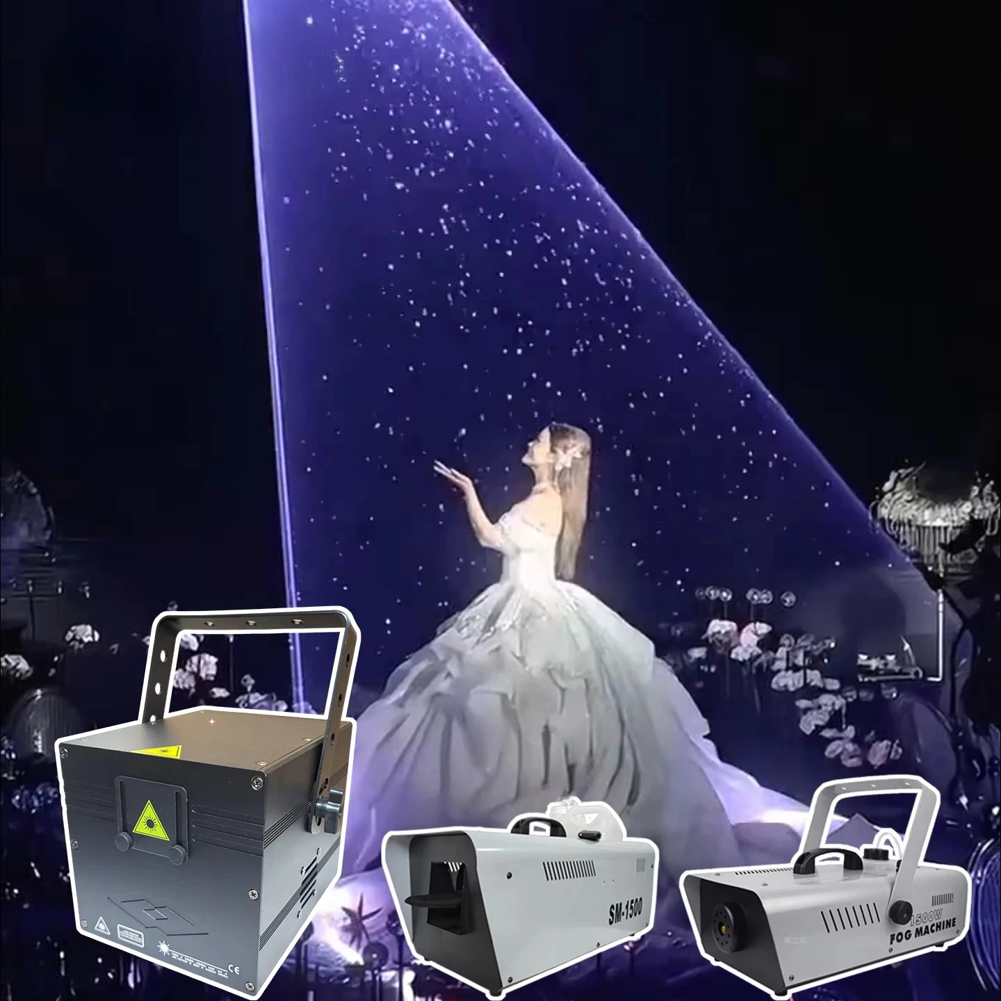 APP Wedding Laser Light Cinderella 8W RGB Full Color Green Wireless Control DMX512 Animation Performance