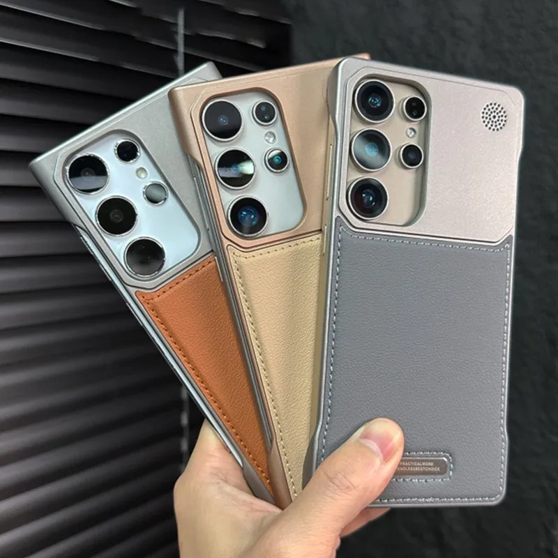 삼성 갤럭시 S25 S24 S23 플러스 울트라 충격 방지 커버에 대한 럭셔리 Busine Sle 가죽 Frameless 아로마 테라피 마그네틱 전화 케이스