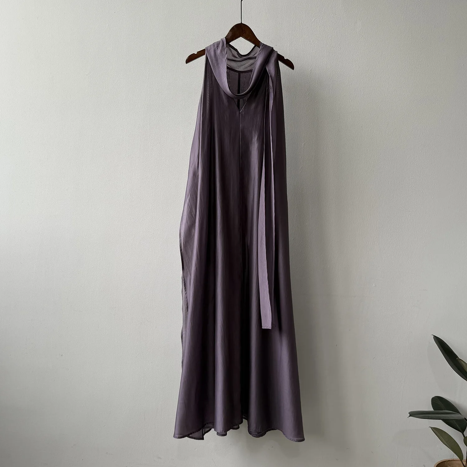 2025 New Arrival Sleeveless Halter Neck Women Summer Loose Style Elegant Long Dress Lyocell Boho Maxi Dress Vestidos Clothes