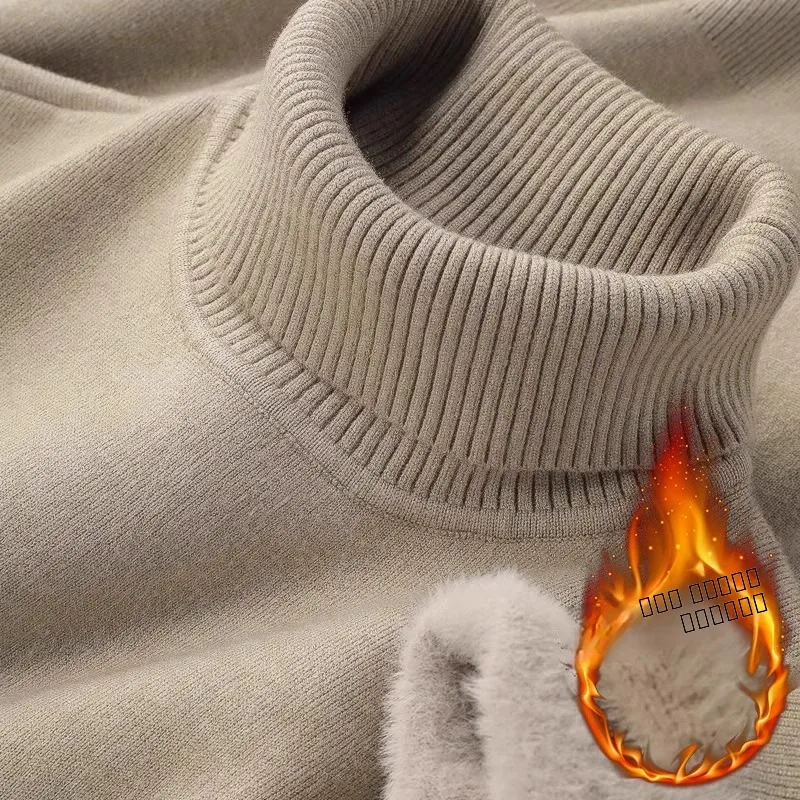 

Осень-зима, мужской вязаный свитер, мягкий, удобный, повседневный, модный, теплый, из полиэфирного волокна, длинный светящийся свитер с высоким воротником...