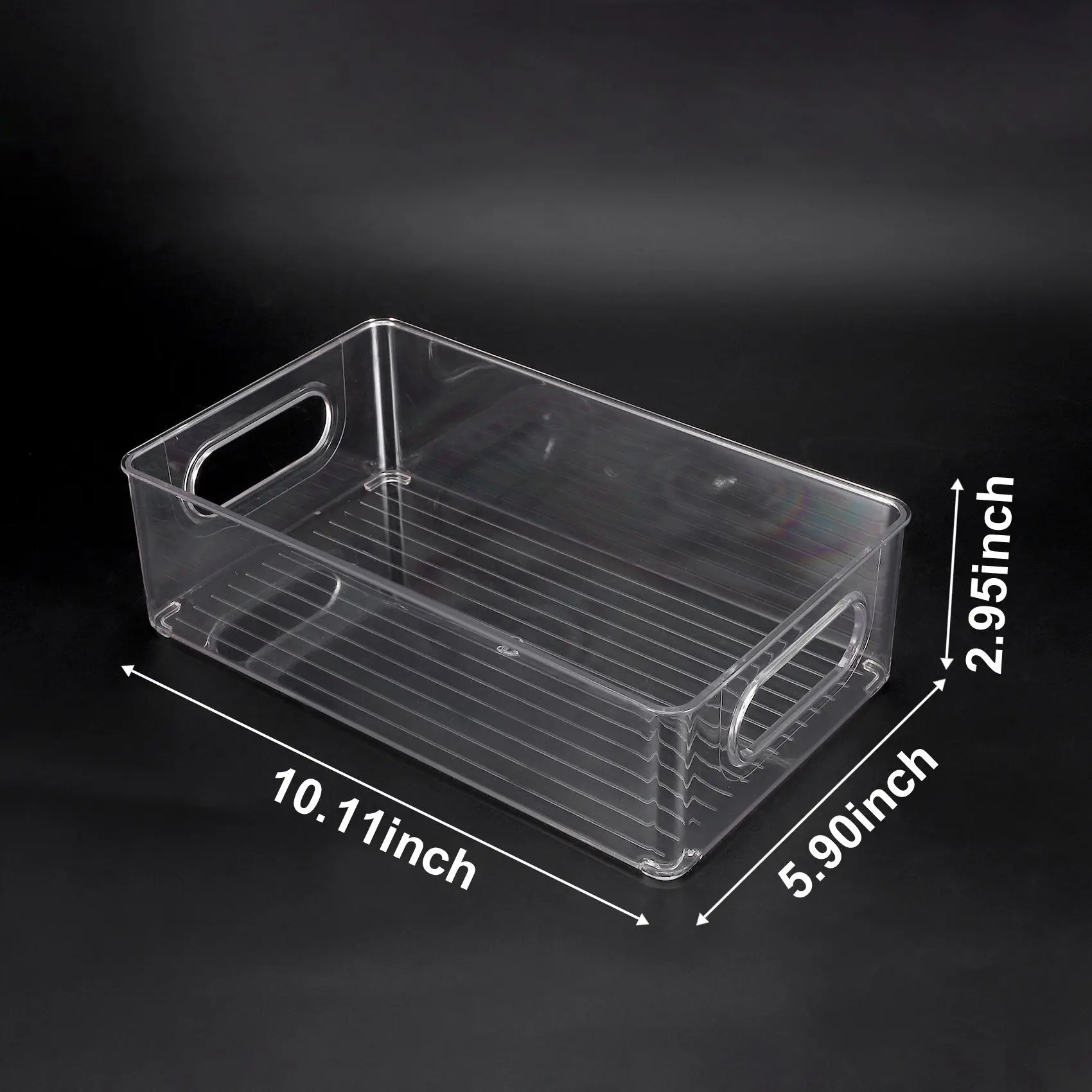 

6Pcs Refrigerator Organizer Bins Stackable Fridge Organizers With Cutout Handles Clear Plastic Pantry Food Storage Rack
