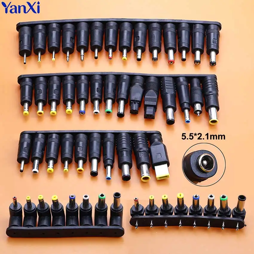 Universal 5.5x2.1mm Female to Male DC AC Power Plug Adapter Connector Kits For Lenovo Laptop Notebook Supply Jack Charging Plug