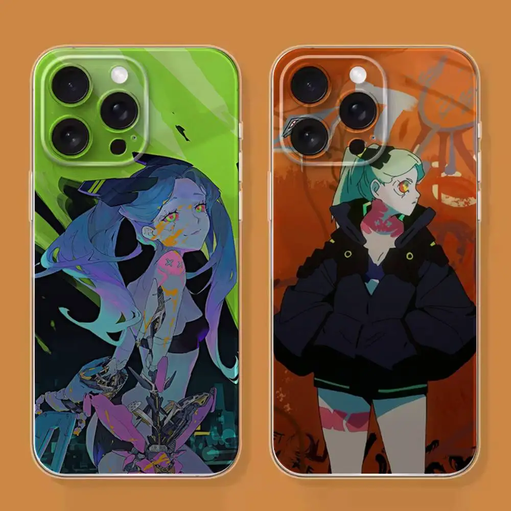 

Rebecca C-Cyberpunk E-Edgerunners Phone Case For iPhone 16,15,14,13,12,11 Plus,Pro,Max,XR,XS,X,7,8 SE,Transparent Silicone Soft