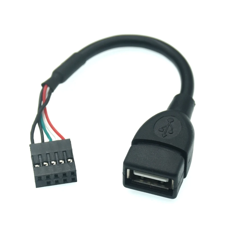 9-Pin USB Motherboard Internal Header Ke USB2.0 Bus Adapter Chassis Built-In Kabel untuk Komputer Desktop Kabel