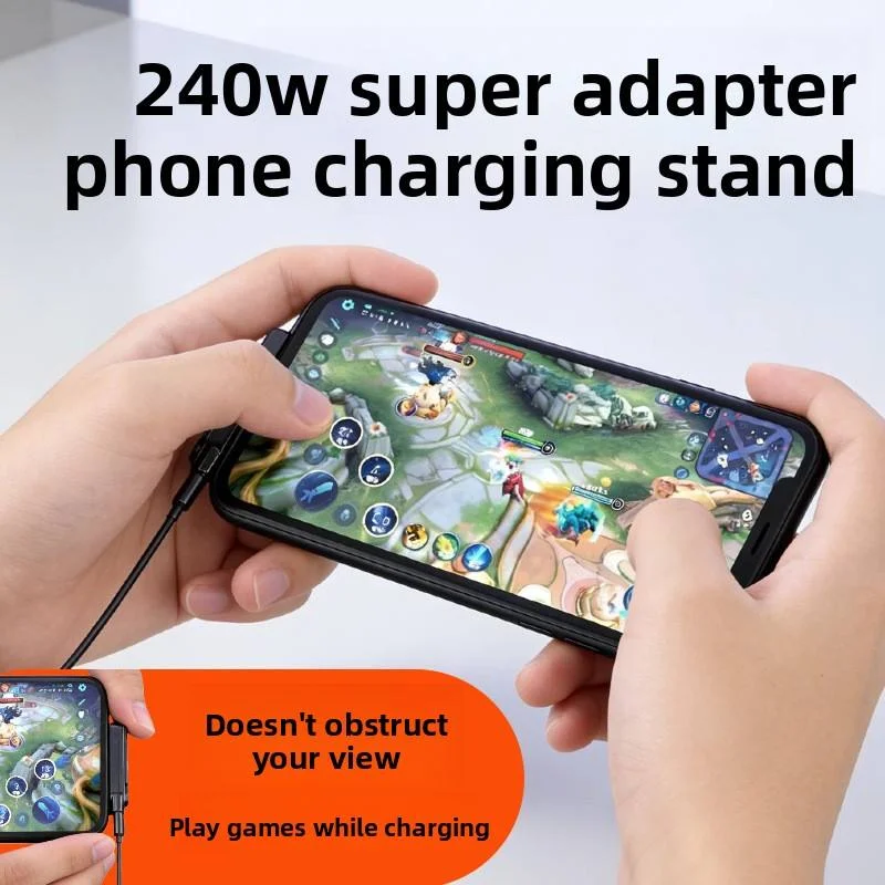 240W Super-fast Charging Bracket Data Cable Converter 360° Rotating Detachable Charging Cable Adapter For IPhone Samsung