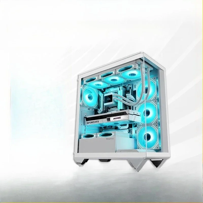 Chassis Ocean View Room Columnless Side Through Computer Chassis Desktop White 360 Water Cooled ATX