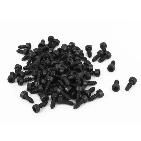 50/100개 3mm x 8mm 스레드 탄소강 육각 머리 셀프 태핑 나사