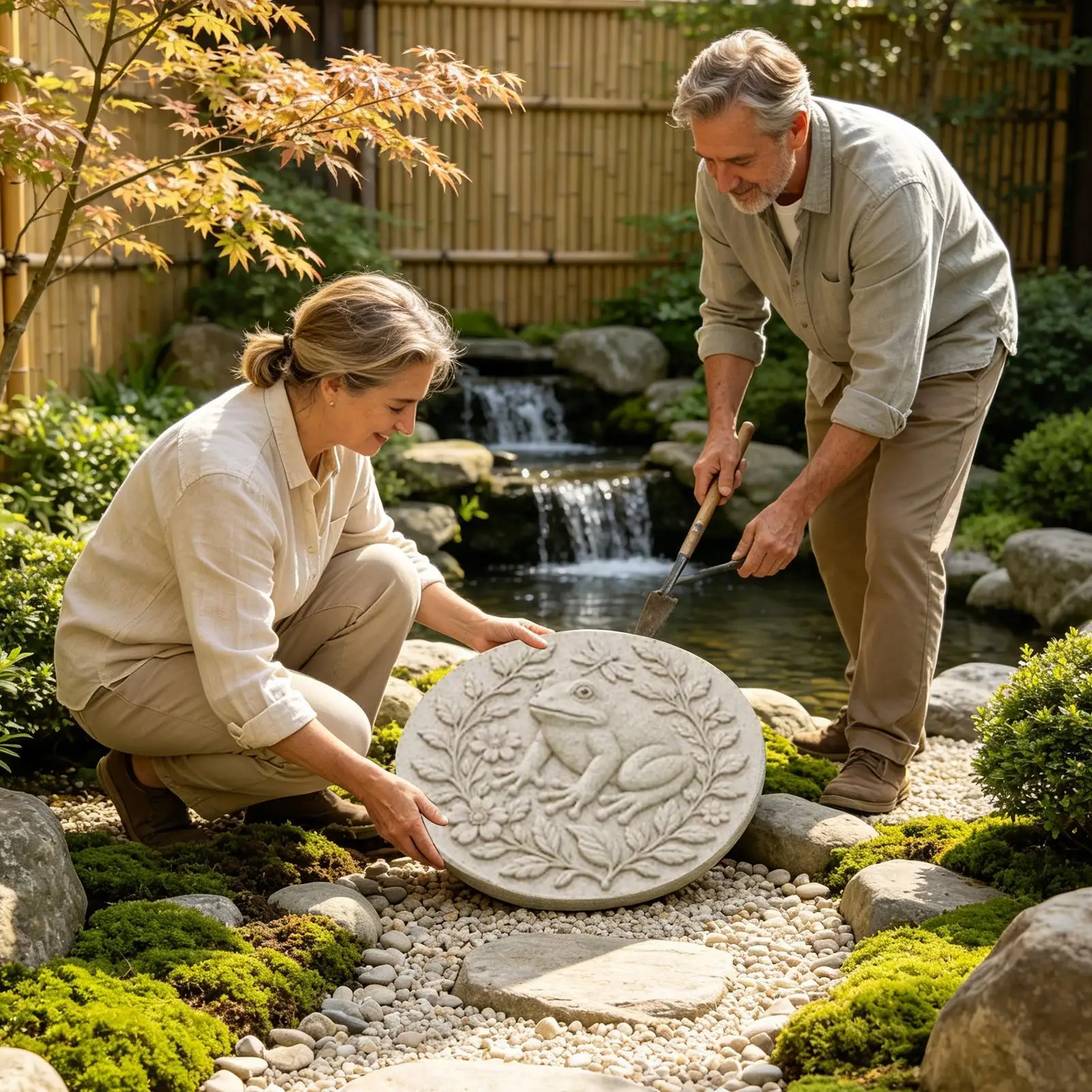 15 Inch Round Decorative Paintable Reusable Garden Stepping Stone Cement Mold Concrete Stepping Stone Molds For Women Mom Craft