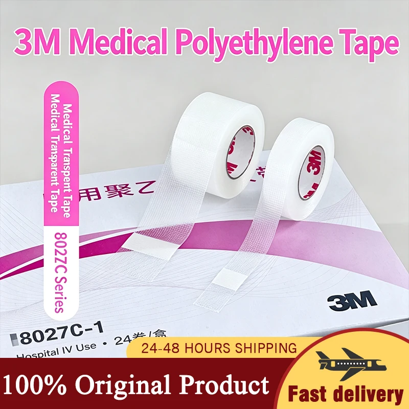 3M T8027C Transparent Surgical Tape - Highly Breathable Gentle Adhesion Hypoallergenic Easy Tear for Medical Use