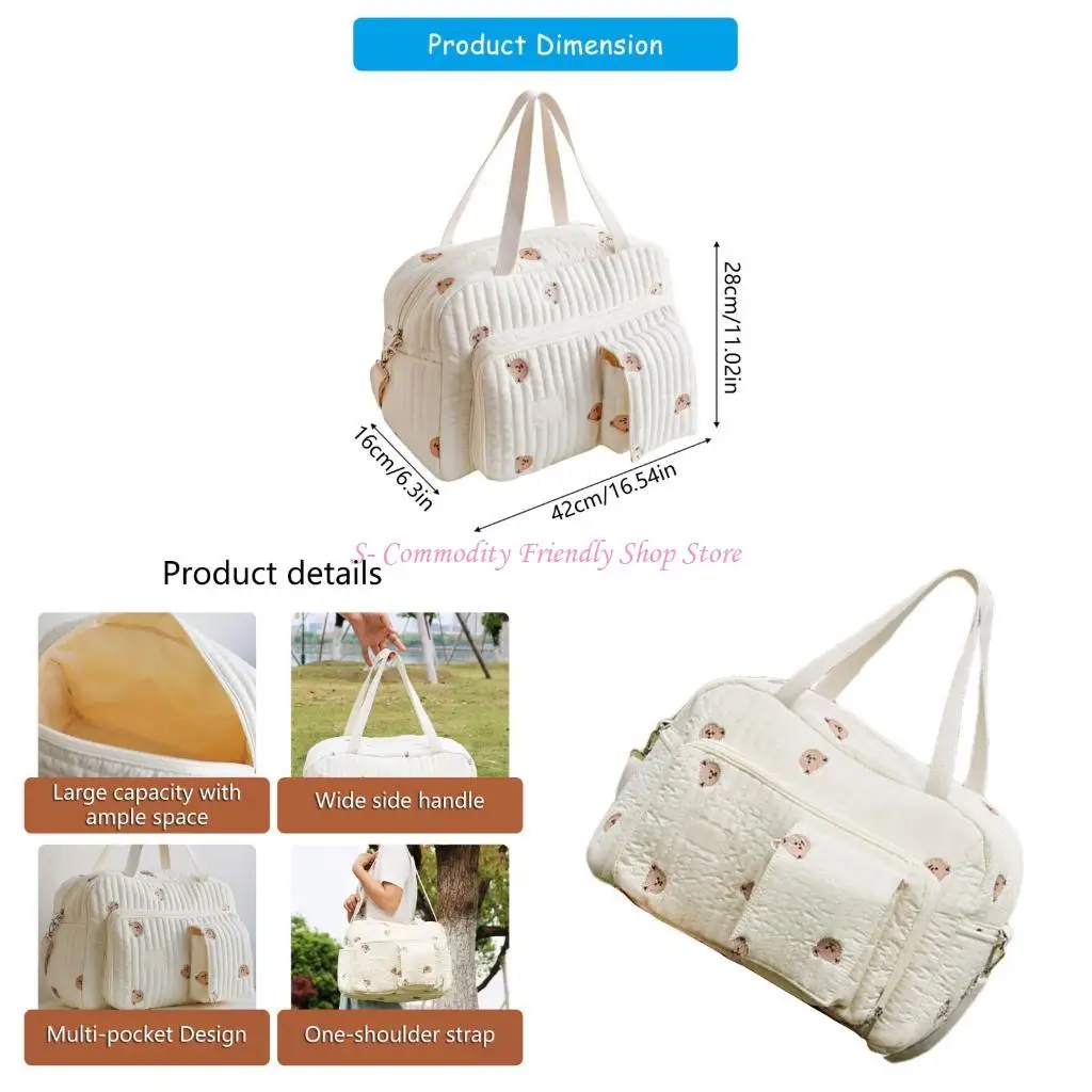 85AE Large Capacity Mom Bag for Easy Storage Baby Bottles and Diapers Newborns Essential Product Organiser Case