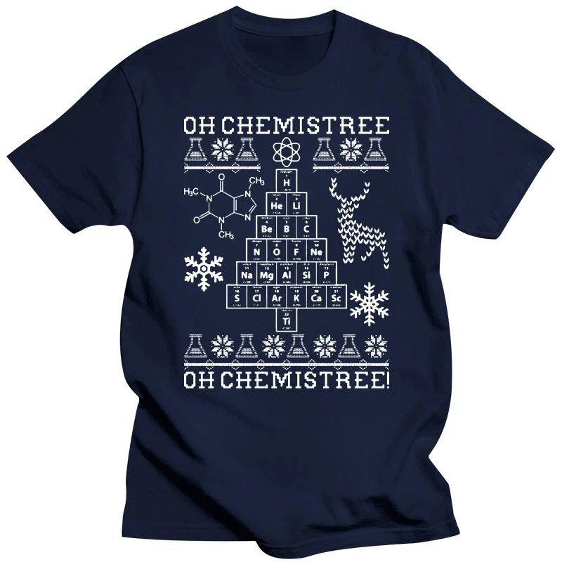 Cool Christmas Chemistry Printed Oh Chemistree Oversized TShirt Y2K Clothes Men Boy Short Sleeve Hip-Hop Streetwear Tops Gym Tee