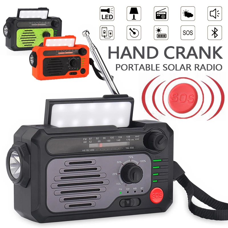 CENTRALINTEL Portable Weather Radio for AM FM NOAA Weather Radio SOS Outside Radio 2000mAH Cell Phone Charger Solar Power