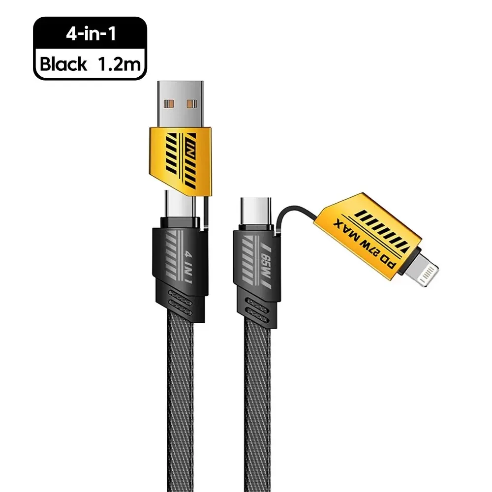 4 w 1 PD 65W 27W Kabel USB typu C Podwójne złącze Oświetlenie Mecha Style Kabel USB typu C do szybkiego ładowania iPhone 15 Samsung Xiaomi