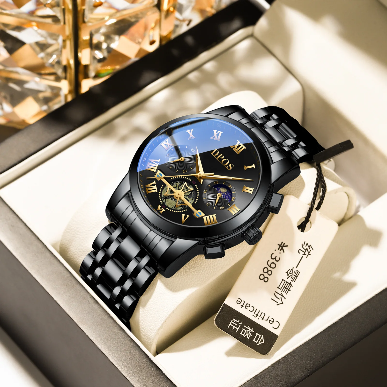 

Роскошные мужские кварцевые часы 2025 года, водонепроницаемые, многофункциональные, спортивные, повседневные, готовые на складе